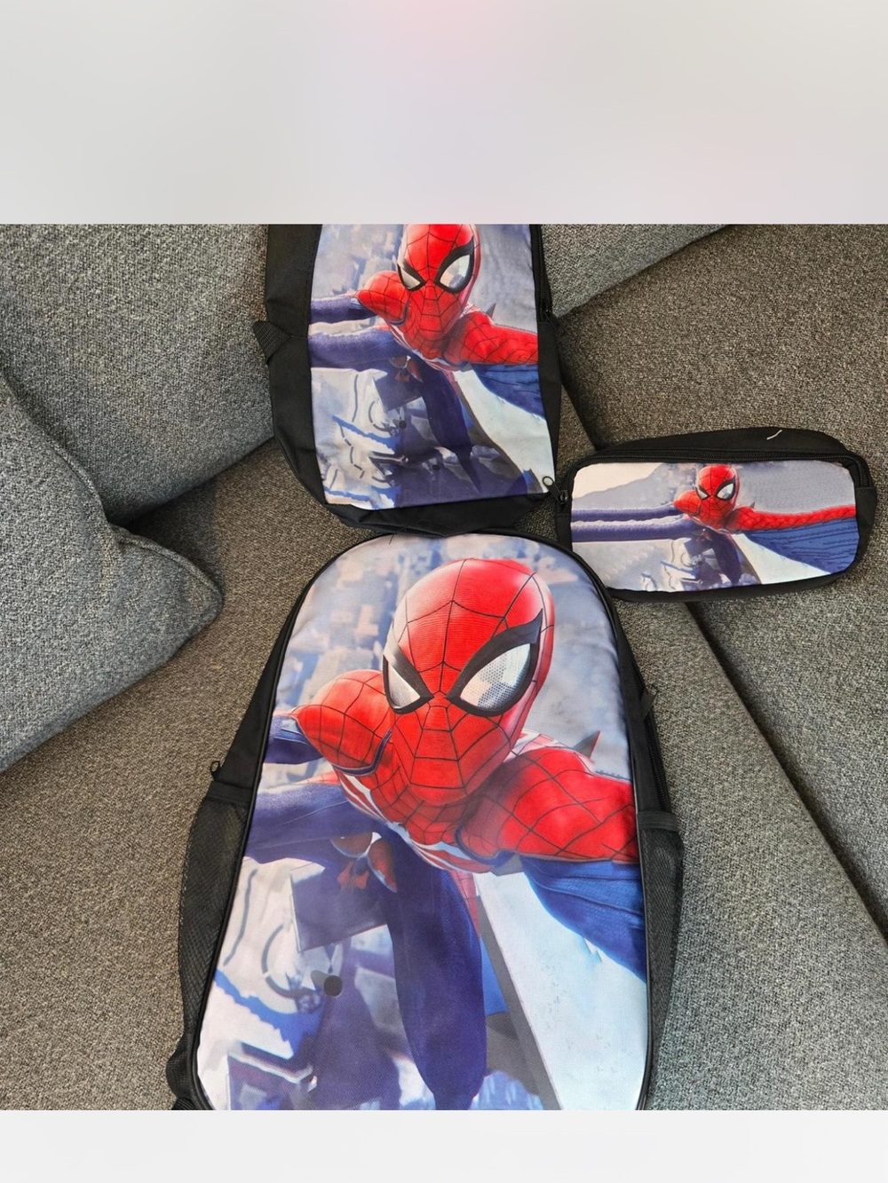 Spiderman Kids Backpack and Pencil Case Set - Red, Blue, Black